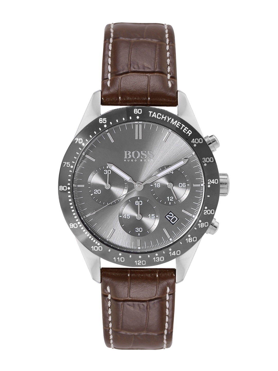 

BOSS Men Analogue Leather Straps Multi Function Watch 1513598, Grey