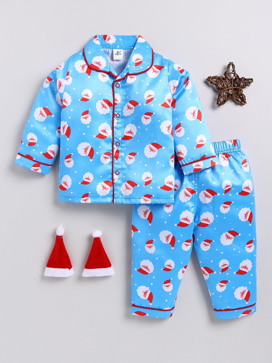 

Clt.s Unisex Kids Printed Night suit, Blue