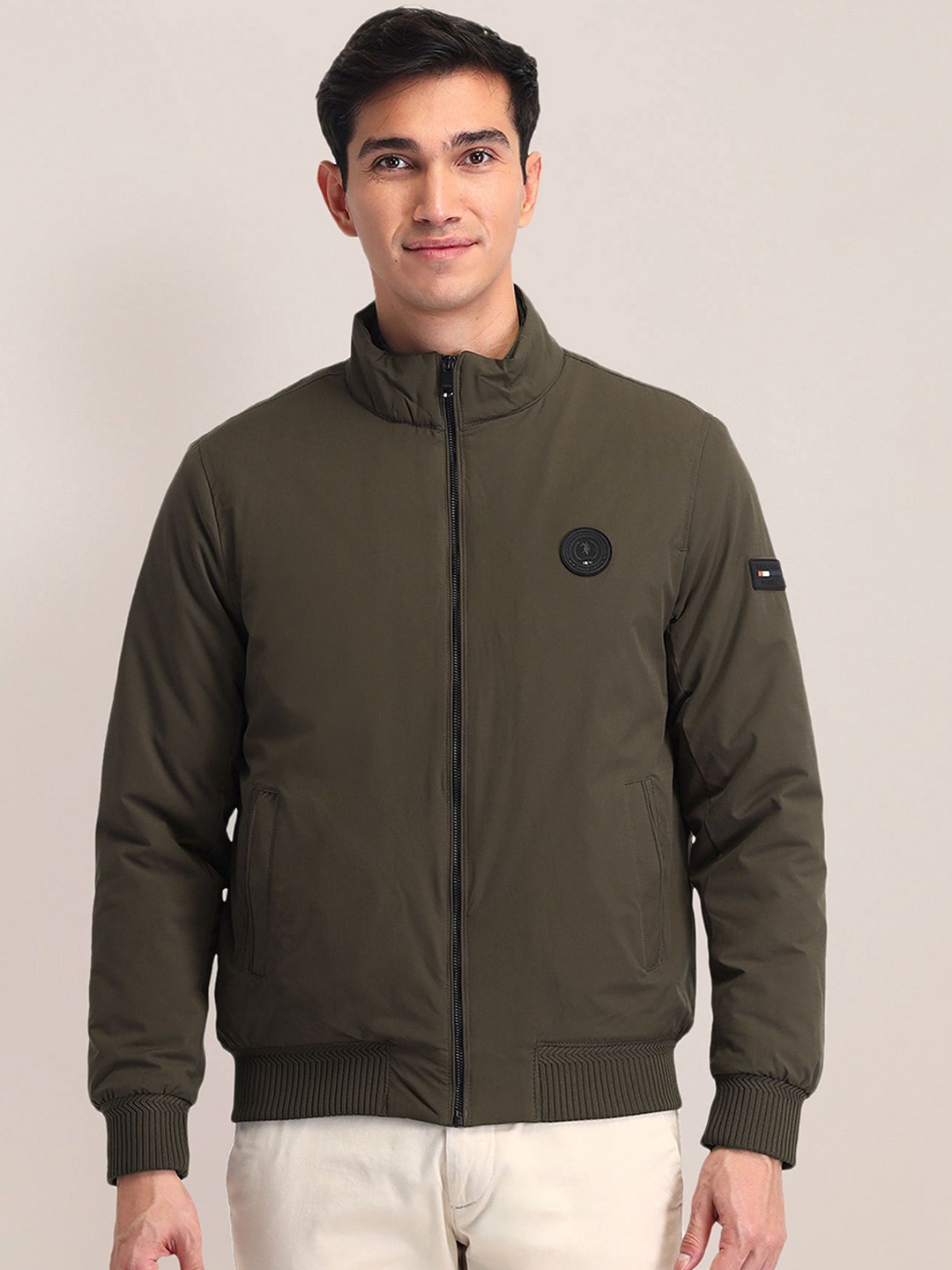 

U.S. Polo Assn. Mock Collar Bomber Jacket, Olive