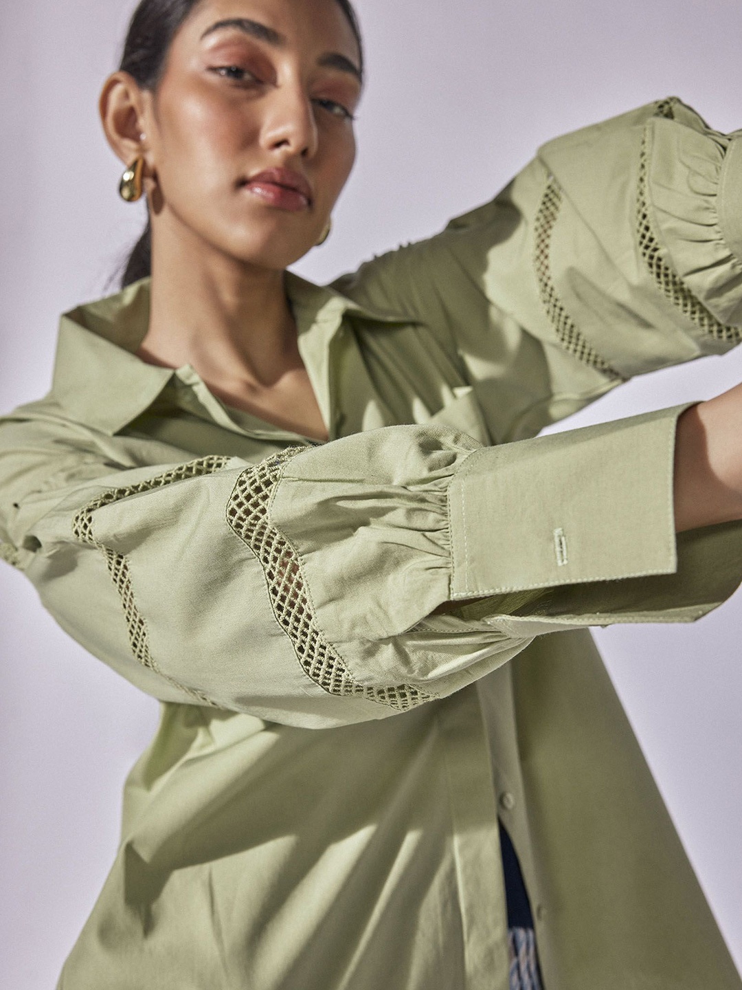 

The Label Life Women Opaque Casual Shirt, Olive