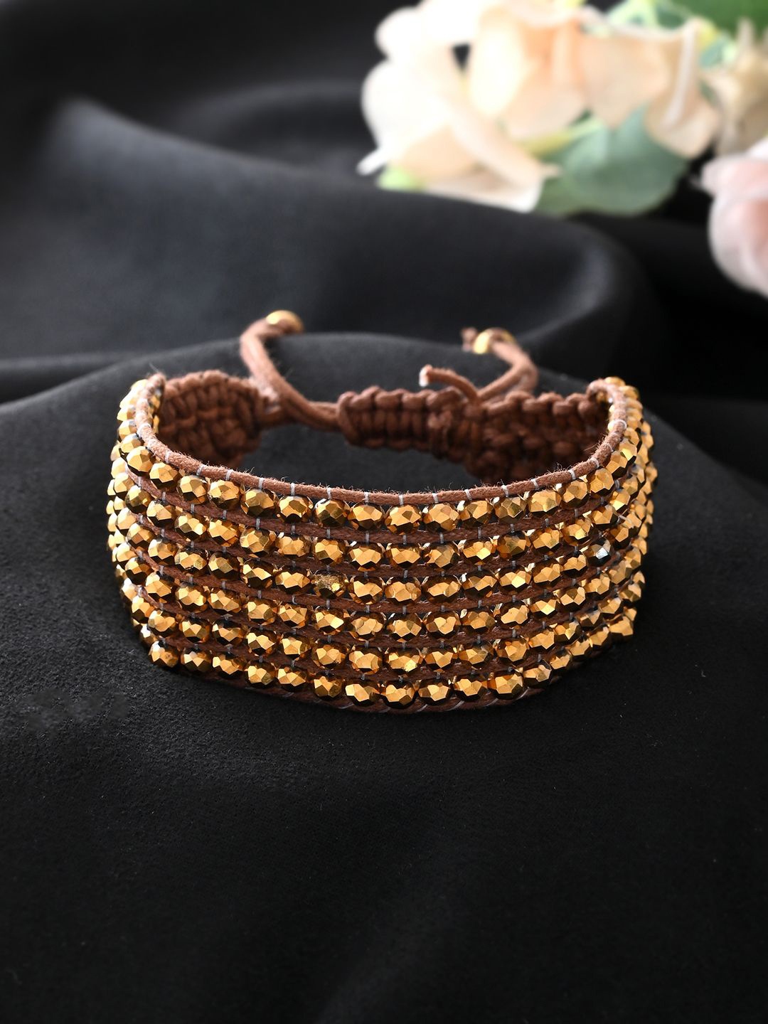 

RICHEERA Gold-Plated Beaded Wraparound Bracelet