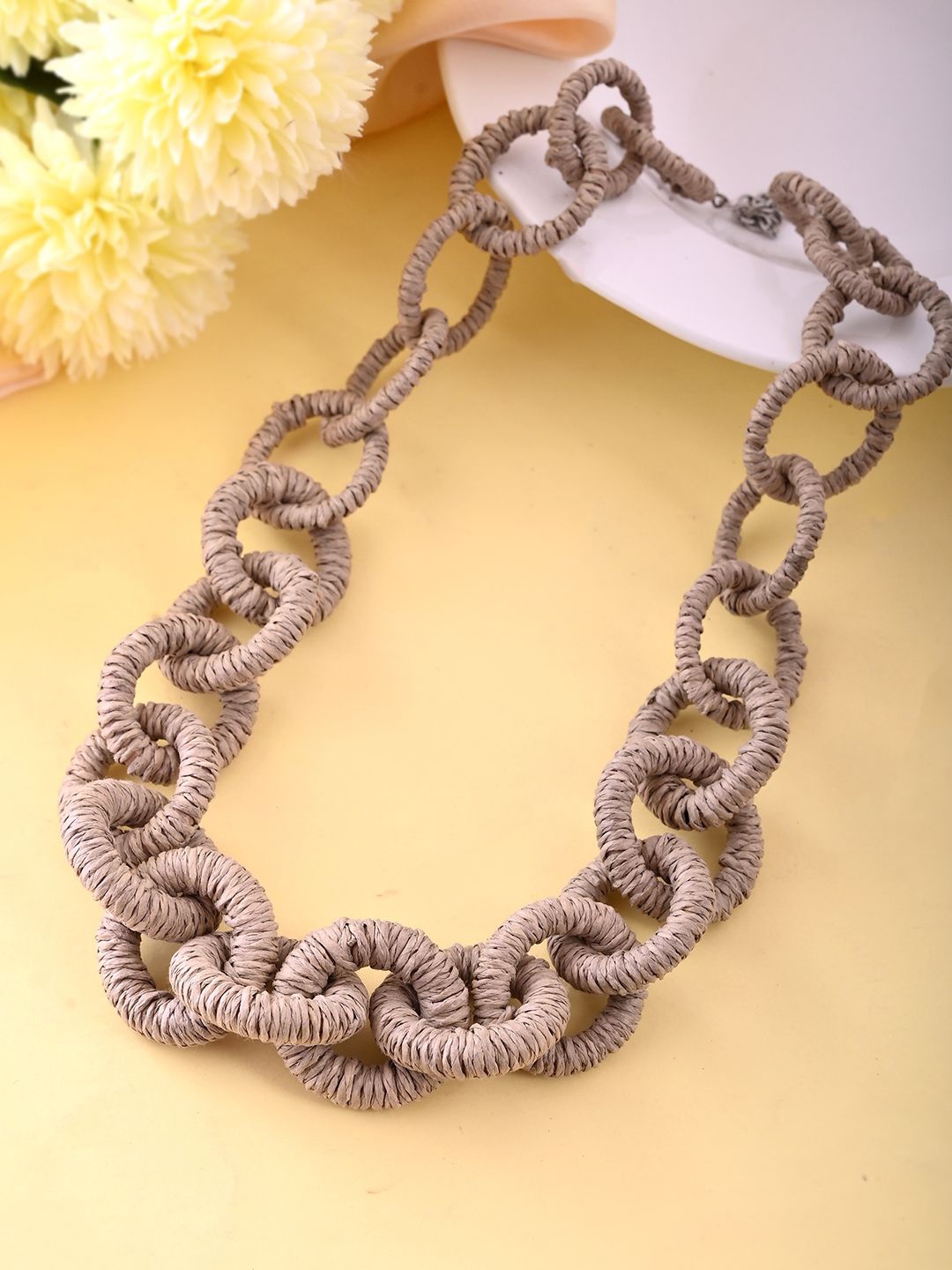 

RICHEERA Statement Link Chains Necklace, Grey
