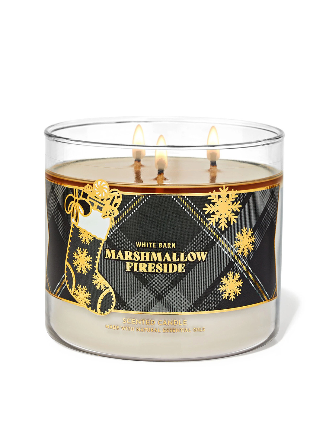 

Bath & Body Works Marshmallow Fireside Scented 3-Wick Candle - 411g, Black
