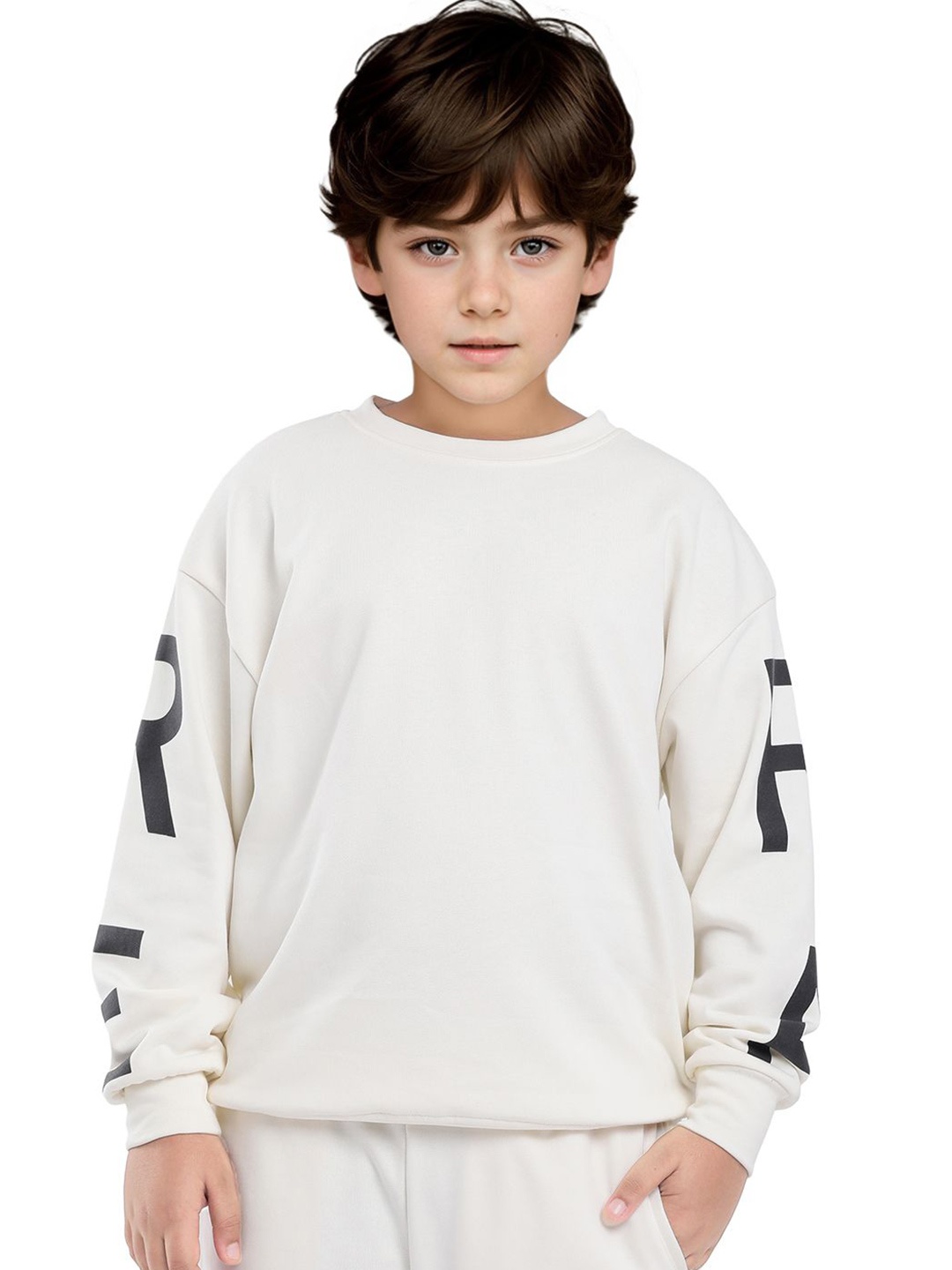 

Rare Ones Boys Plastisol Print Sweatshirt, Off white