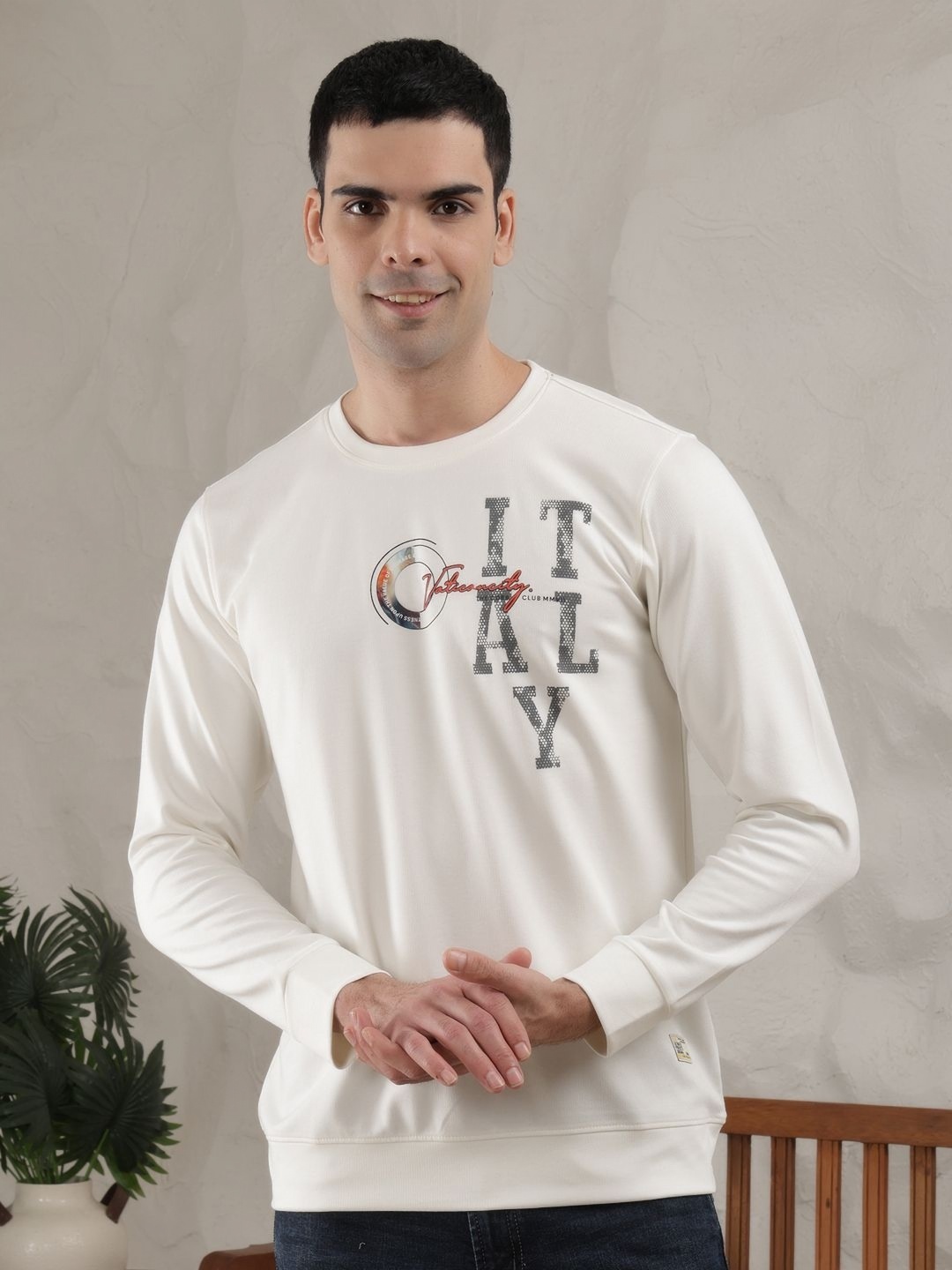 

COBB Typography Printed Sweatshirt, Cream