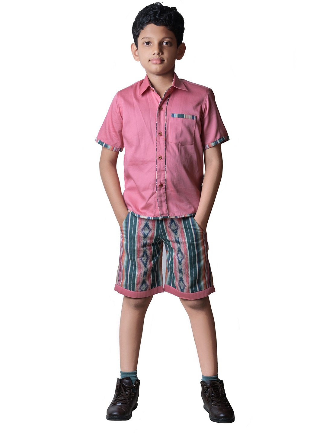 

BAESD Boys Cotton Casual Shirt, Pink