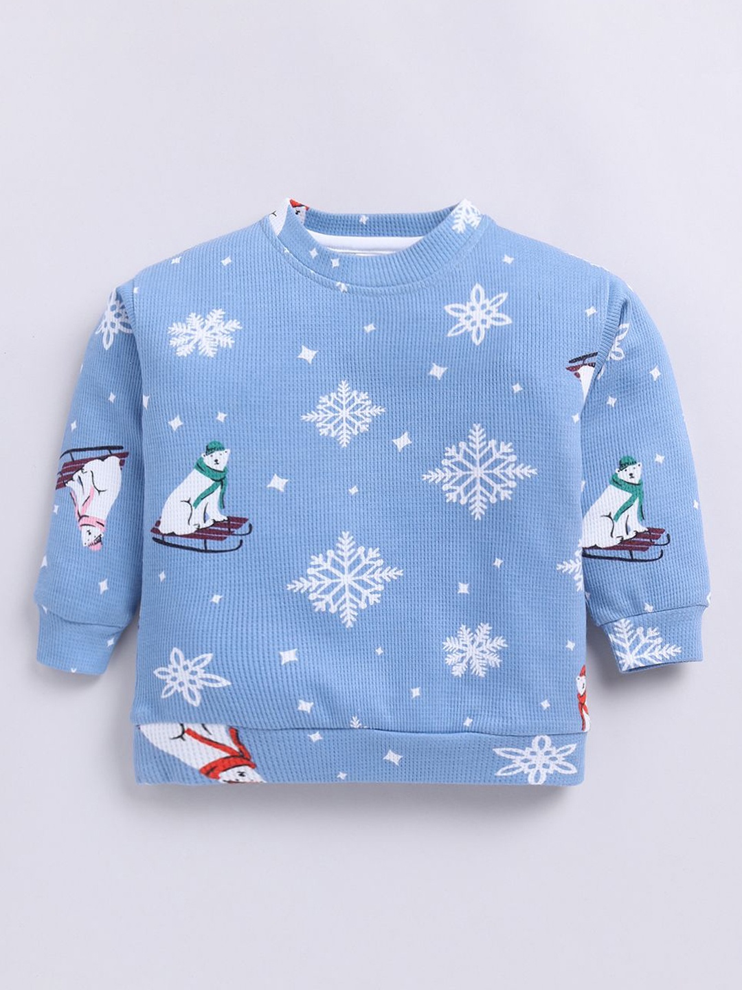 

Clt.s Kids Graphic Printed Pure Cotton T-shirt with Trousers, Blue