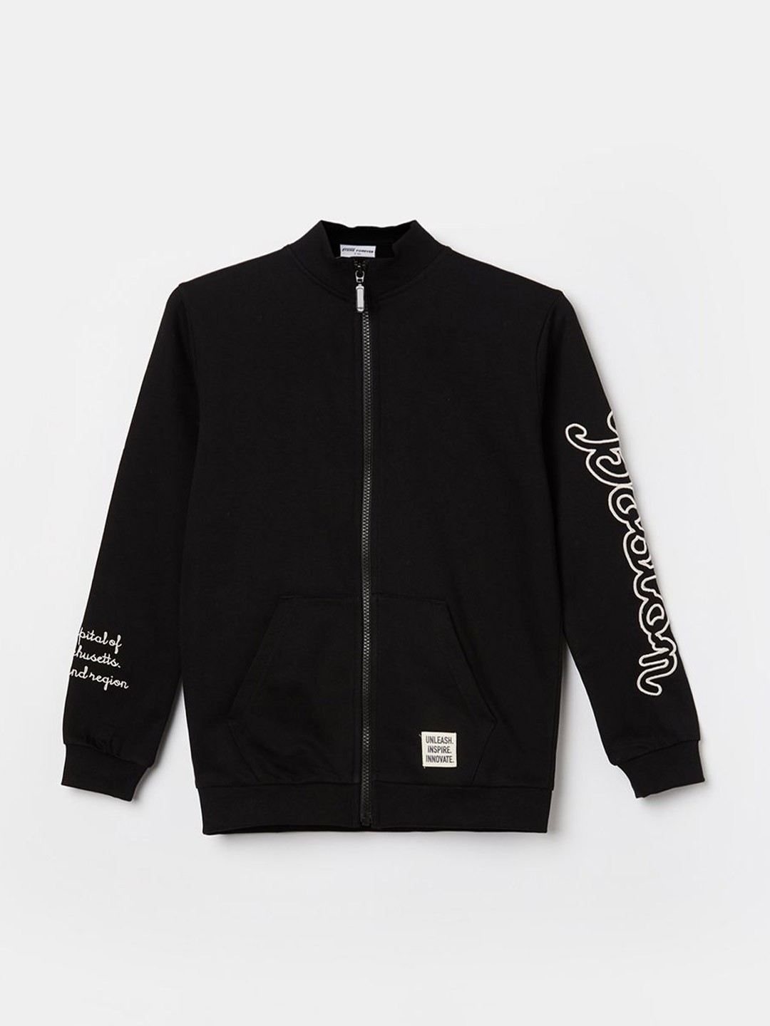 

Fame Forever by Lifestyle Boys Front-Open Cotton Sweatshirt, Black
