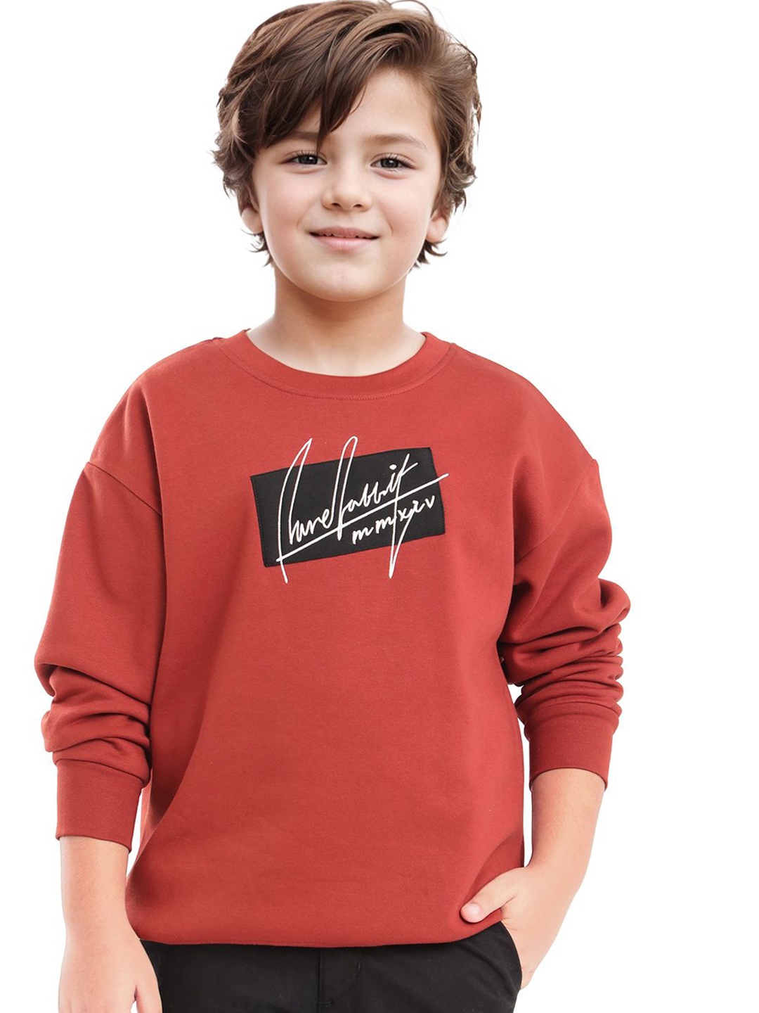 

Rare Ones Boys Embroidered Sweatshirt, Rust