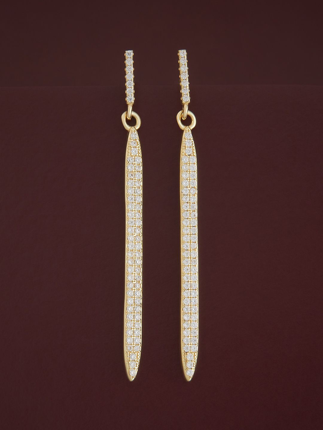 

Kushal's Fashion Jewellery Sterling Silver Zircon Gold-Plated Drop Earrings