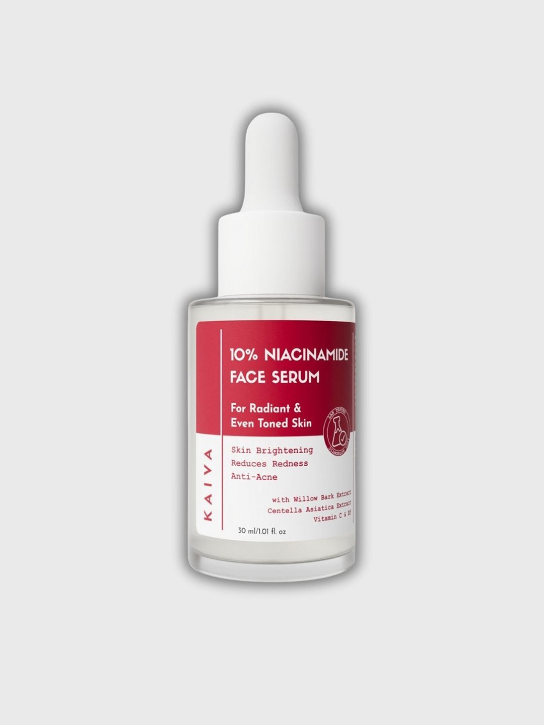 

KAIVA 10% Niacinamide Face Serum with Willow Bark & Centella Asiatica Extract - 30 ml, Transparent