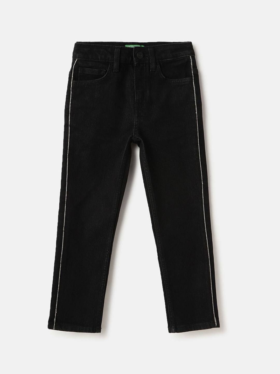 

United Colors of Benetton Girls Cotton Straight Fit Jeans, Black