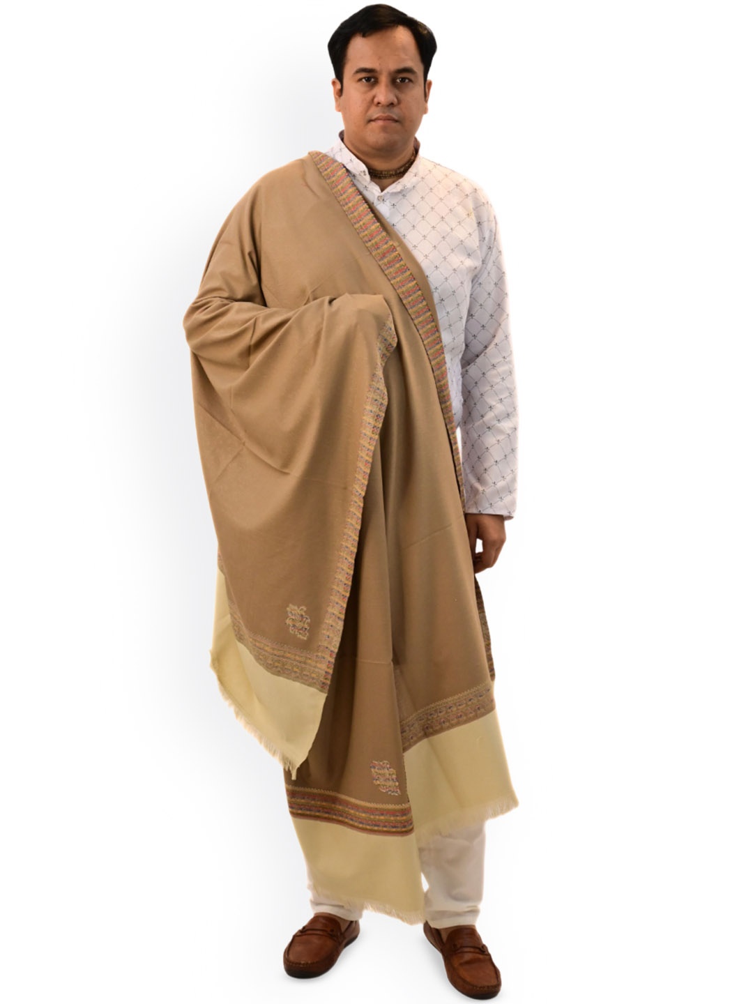 

Vrinde Men Paisley Shawl, Beige