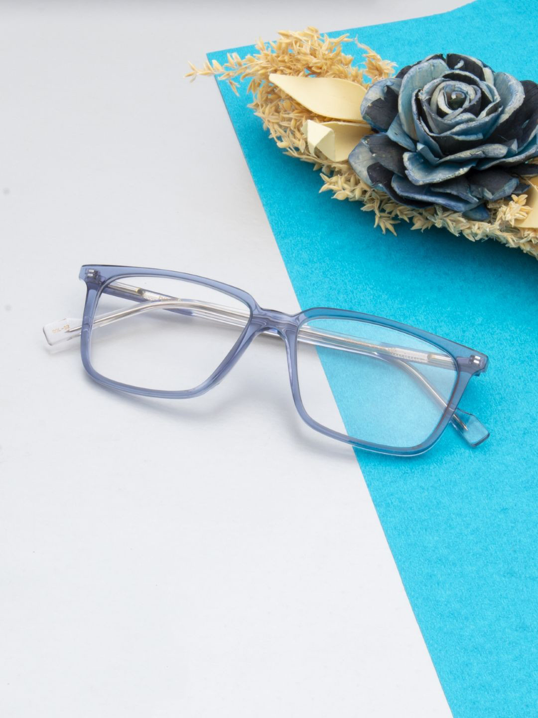 

Ted Smith Unisex 100% Acetate Full Rim Square Frames, Blue