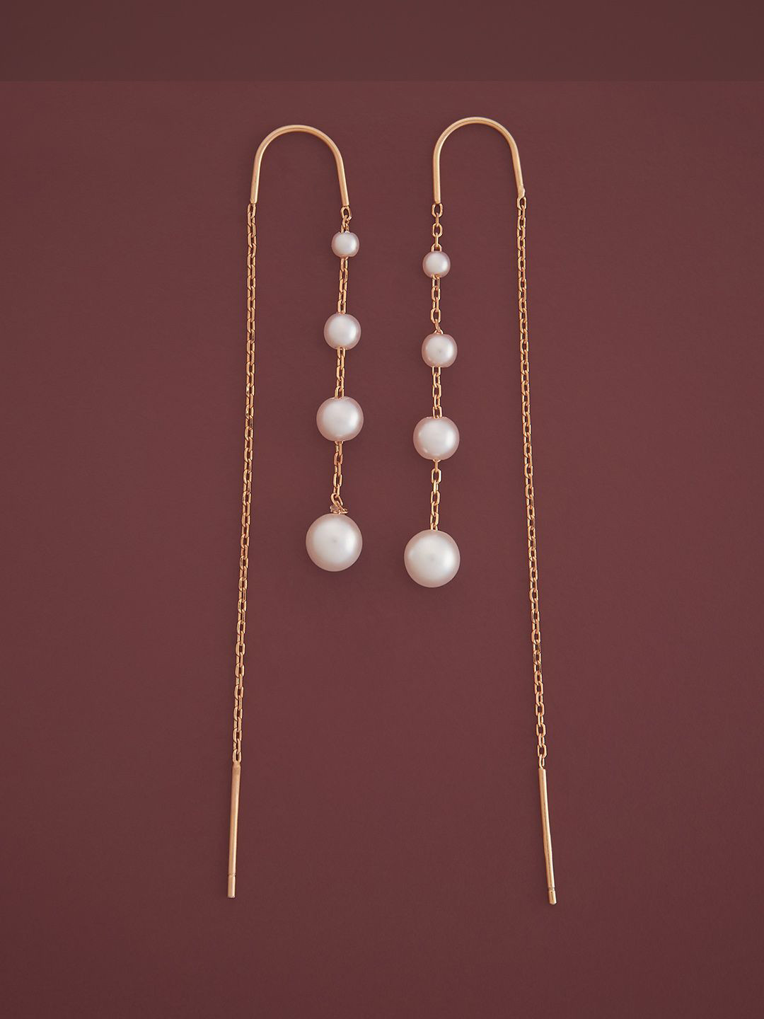 

Kushal's Fashion Jewellery Sterling Silver Zircon Rose Gold-Plated Drop Earrings