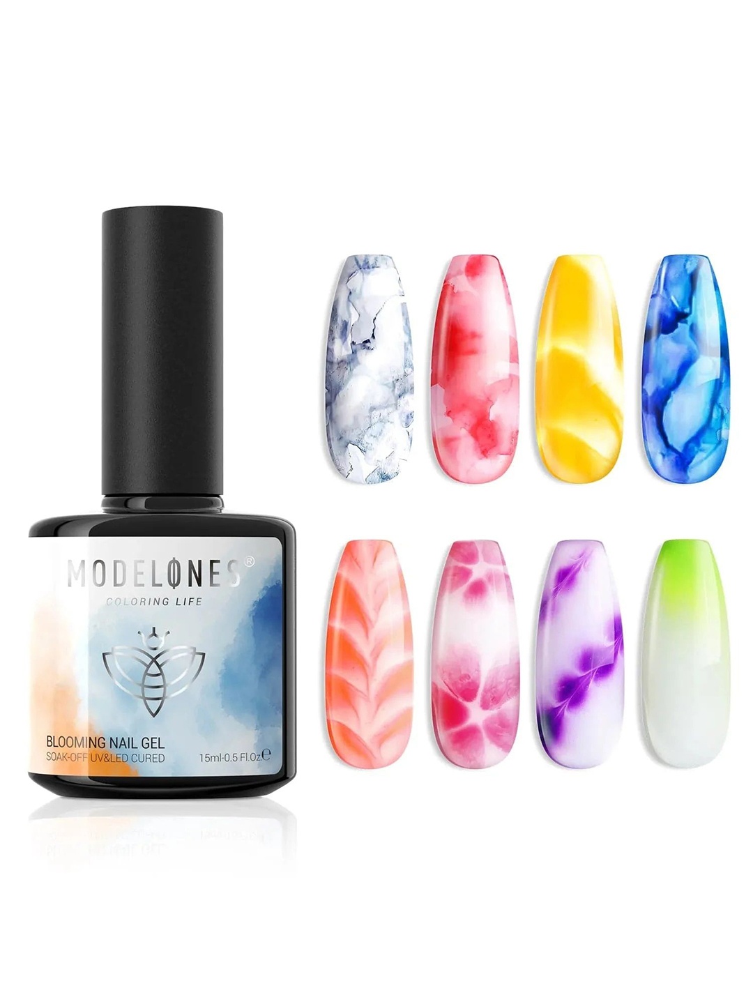 

Modelones UV/LED Blooming Gel Nail Polish - 15 ml - Clear Marble, White