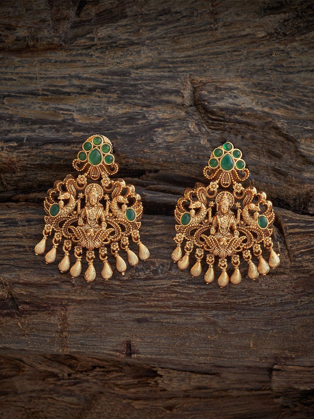 

Kushal's Fashion Jewellery Gold-Plated Contemporary Antique Drop Earrings
