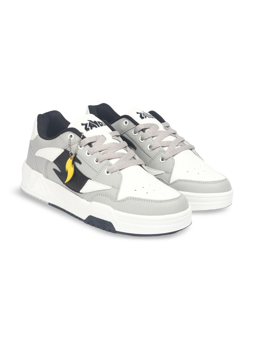 

ZAYDN Men Synthetic Leather Colourblocked Sneakers, Grey