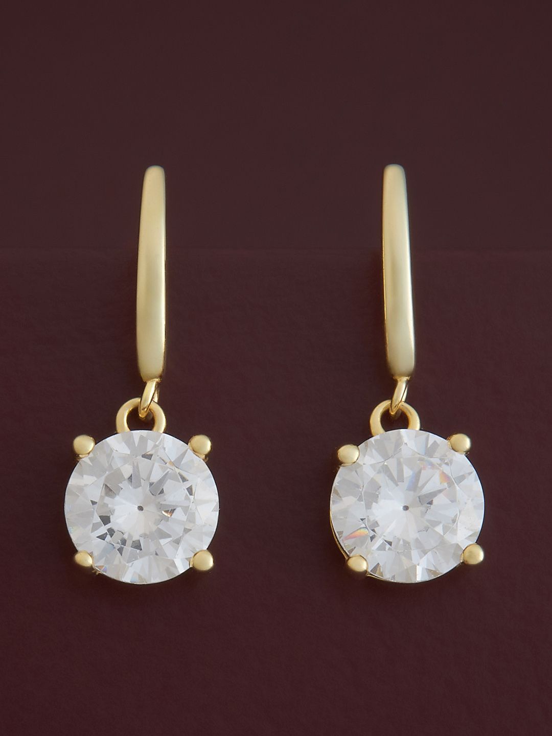 

Kushal's Fashion Jewellery Sterling Silver Zircon Gold-Plated Drop Earrings