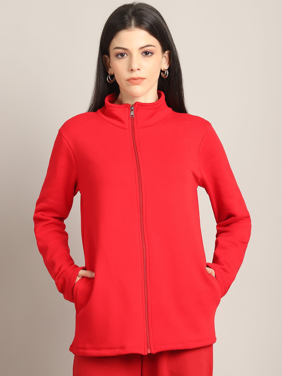 

Rute Women Full Sleeve Cotton Jacket, Red