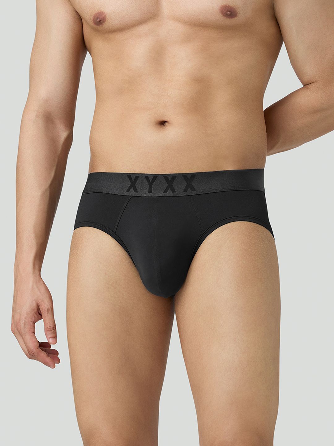 

XYXX Men Solid Rev Tactel Briefs Underwear, Black