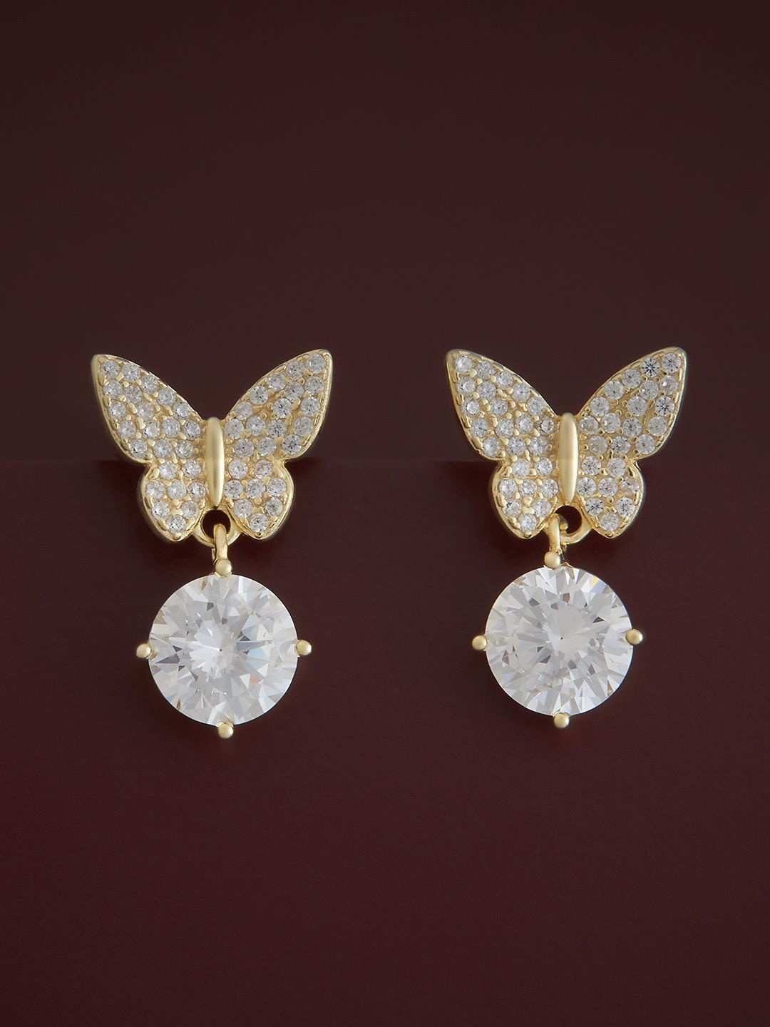 

Kushal's Fashion Jewellery Sterling Silver Zircon Gold-Plated Drop Earrings