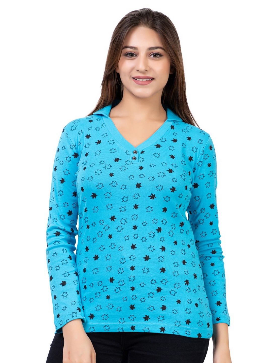 

ARIIX Printed Slim Fit Polo Collar T-shirt, Blue
