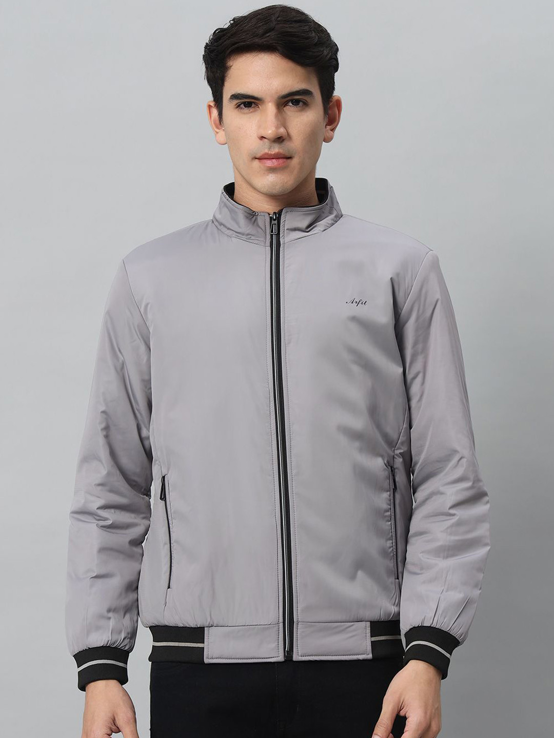 

AR-FIT Men Water Resistant Open Front Jacket, Grey