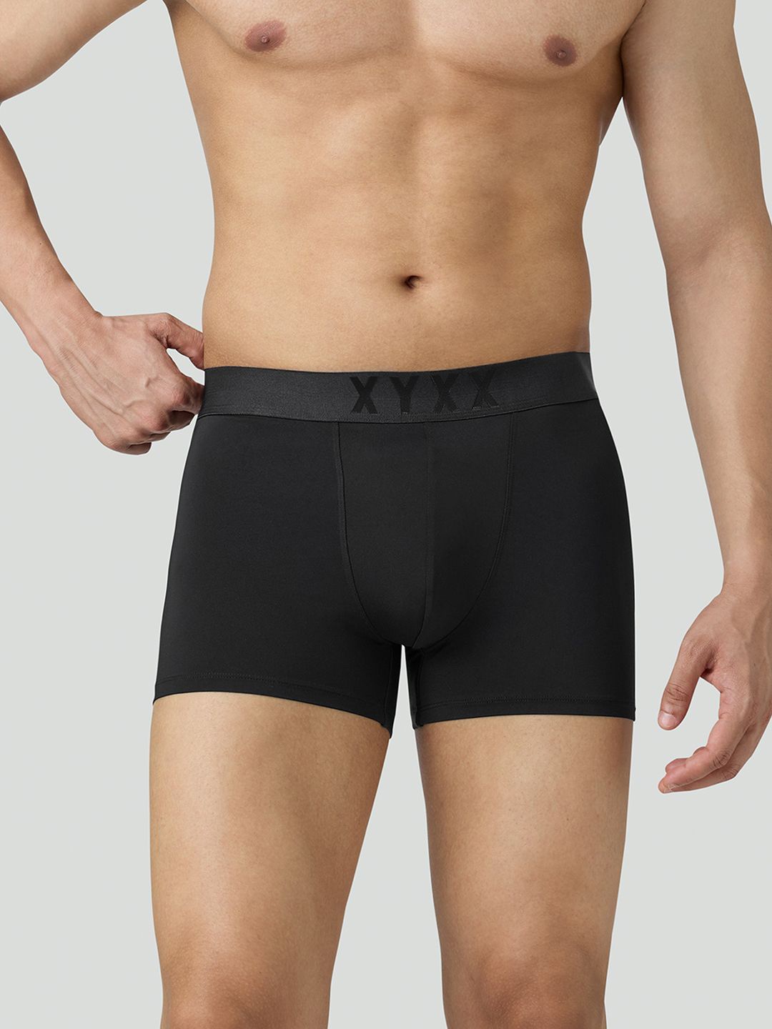 

XYXX Men Solid Rev Tactel Trunk Underwear, Black