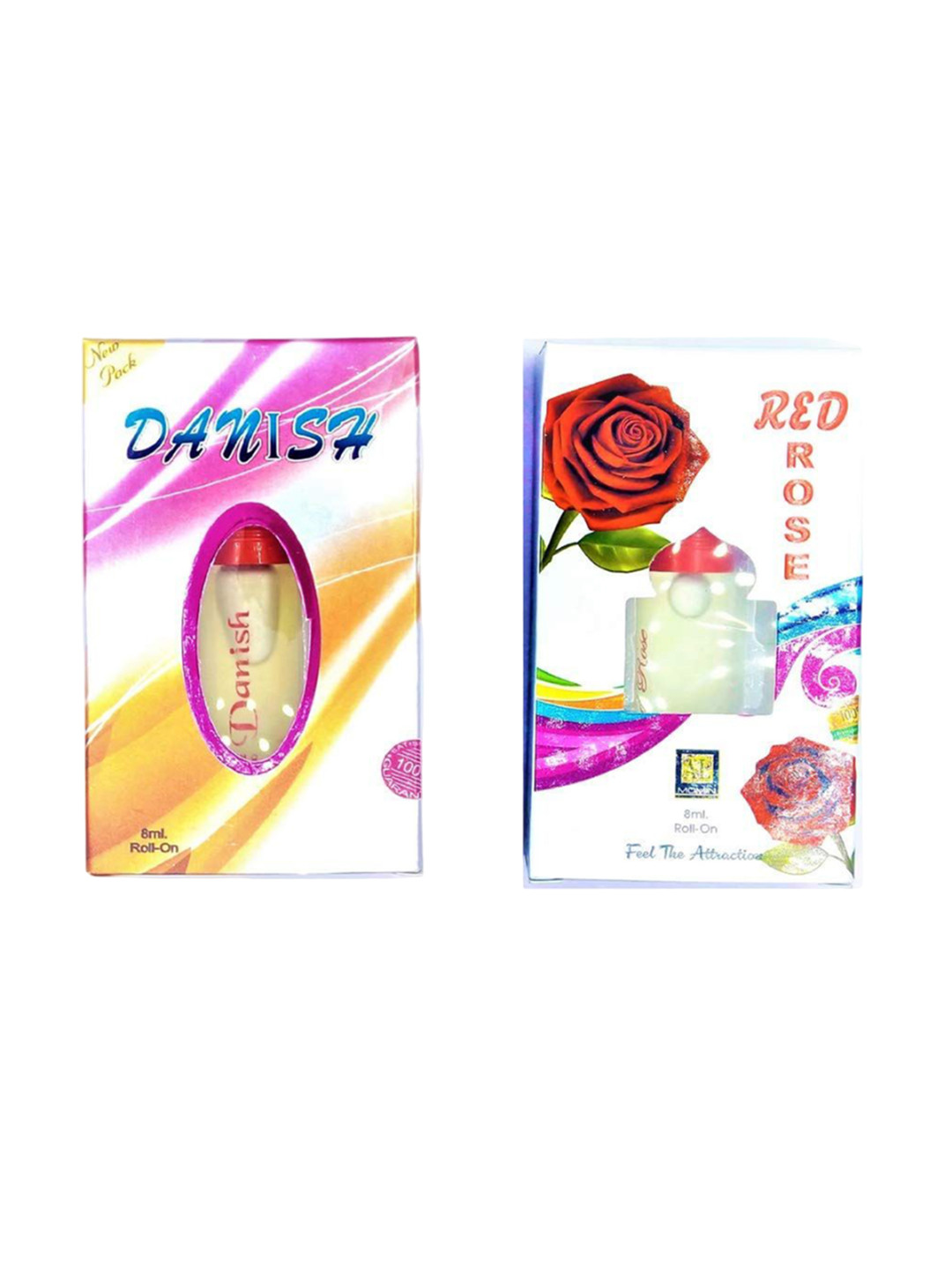 

RAVIOUR LIFESTYLE Set Of 2 Danish & Red Rose 100% Alcoholic Free Attar - 8 ml Each, Transparent