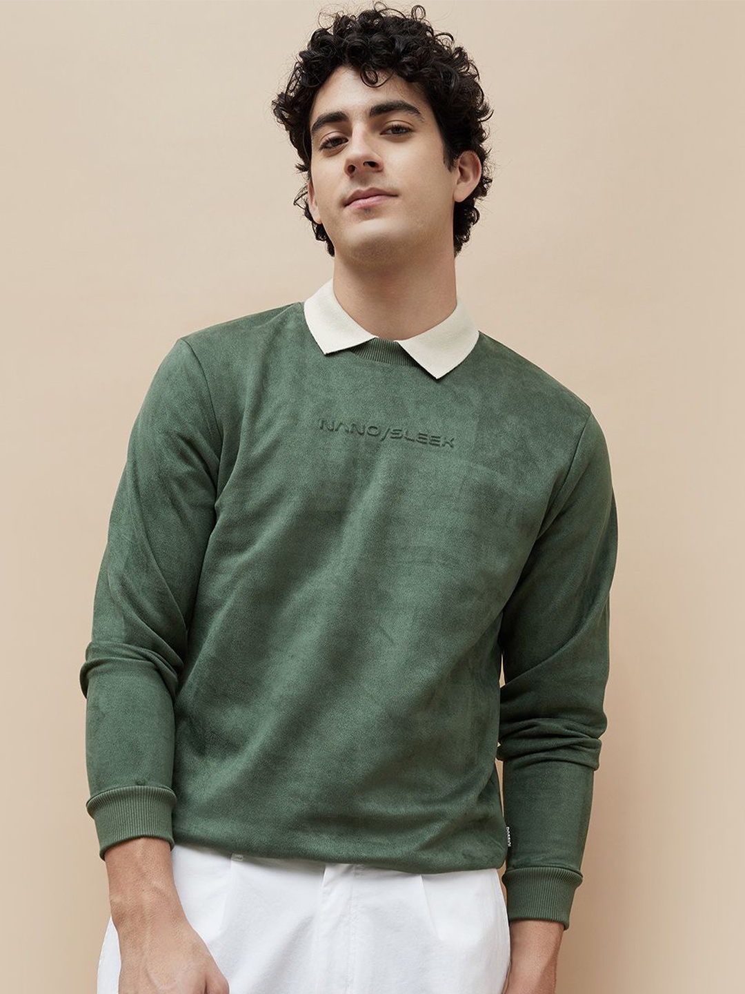 

Bossini Men Printed Round Neck Long Sleeves Sweatshirt, Olive