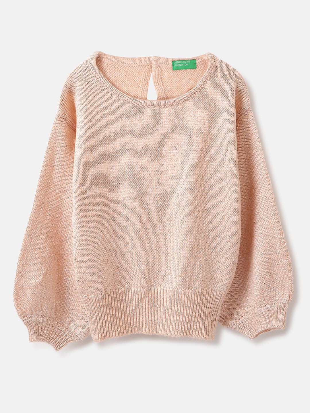

United Colors of Benetton Girls Round Neck Long Sleeves Pullover, Pink