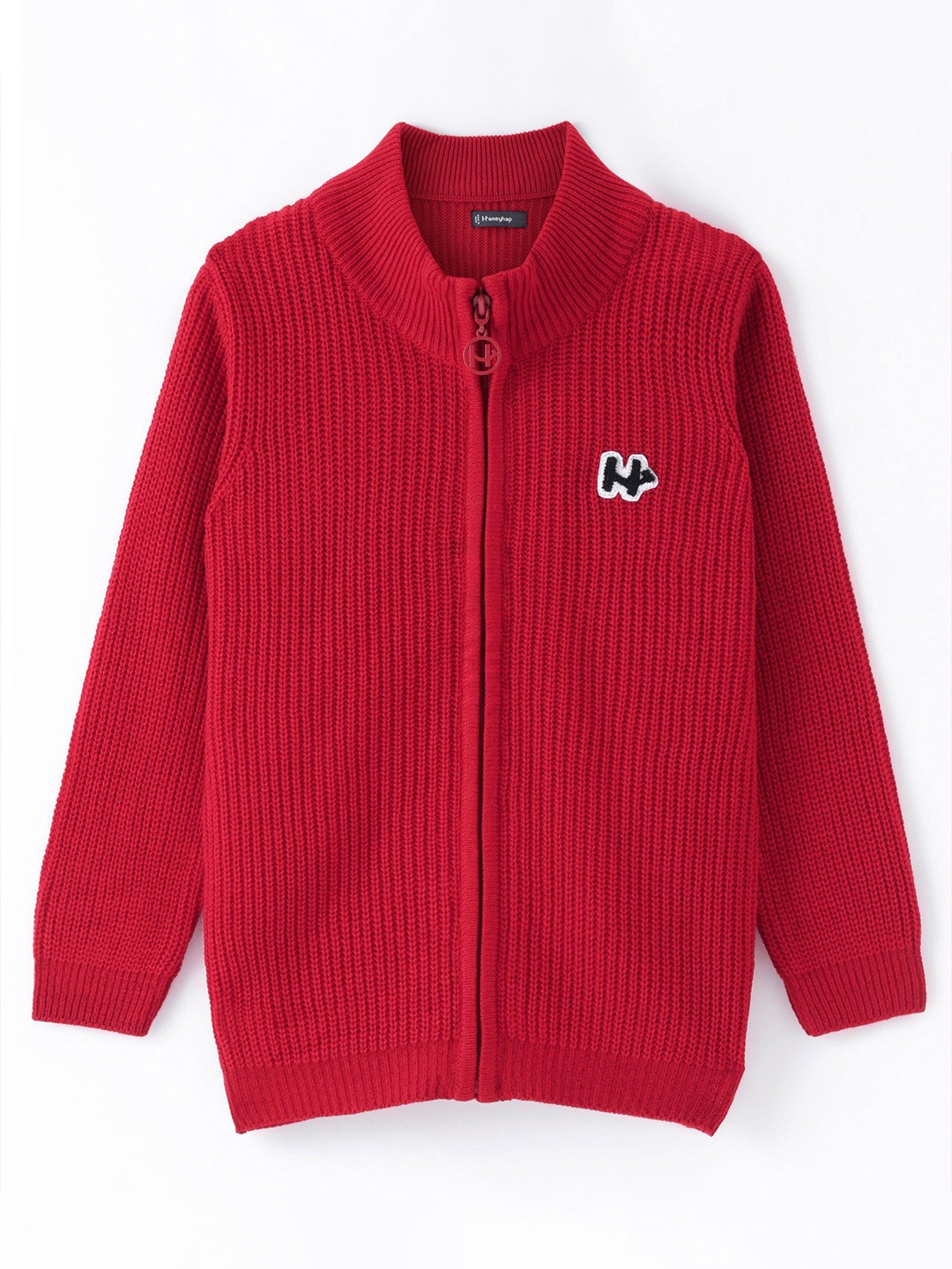 

Honeyhap Unisex Kids Long Sleeves Ribbed Pullover, Red