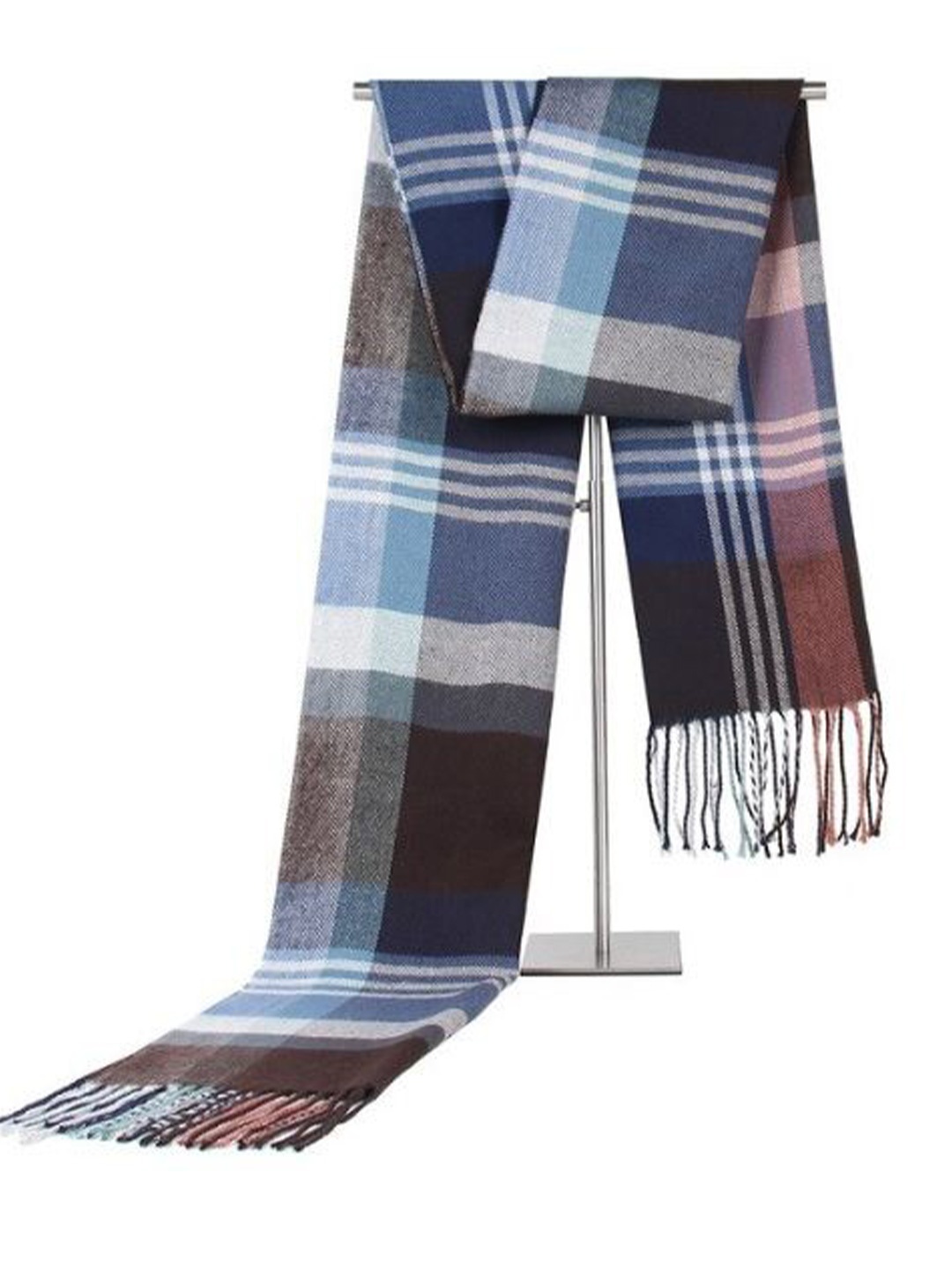 

Alexvyan Women Checked Winter Scarf, Blue