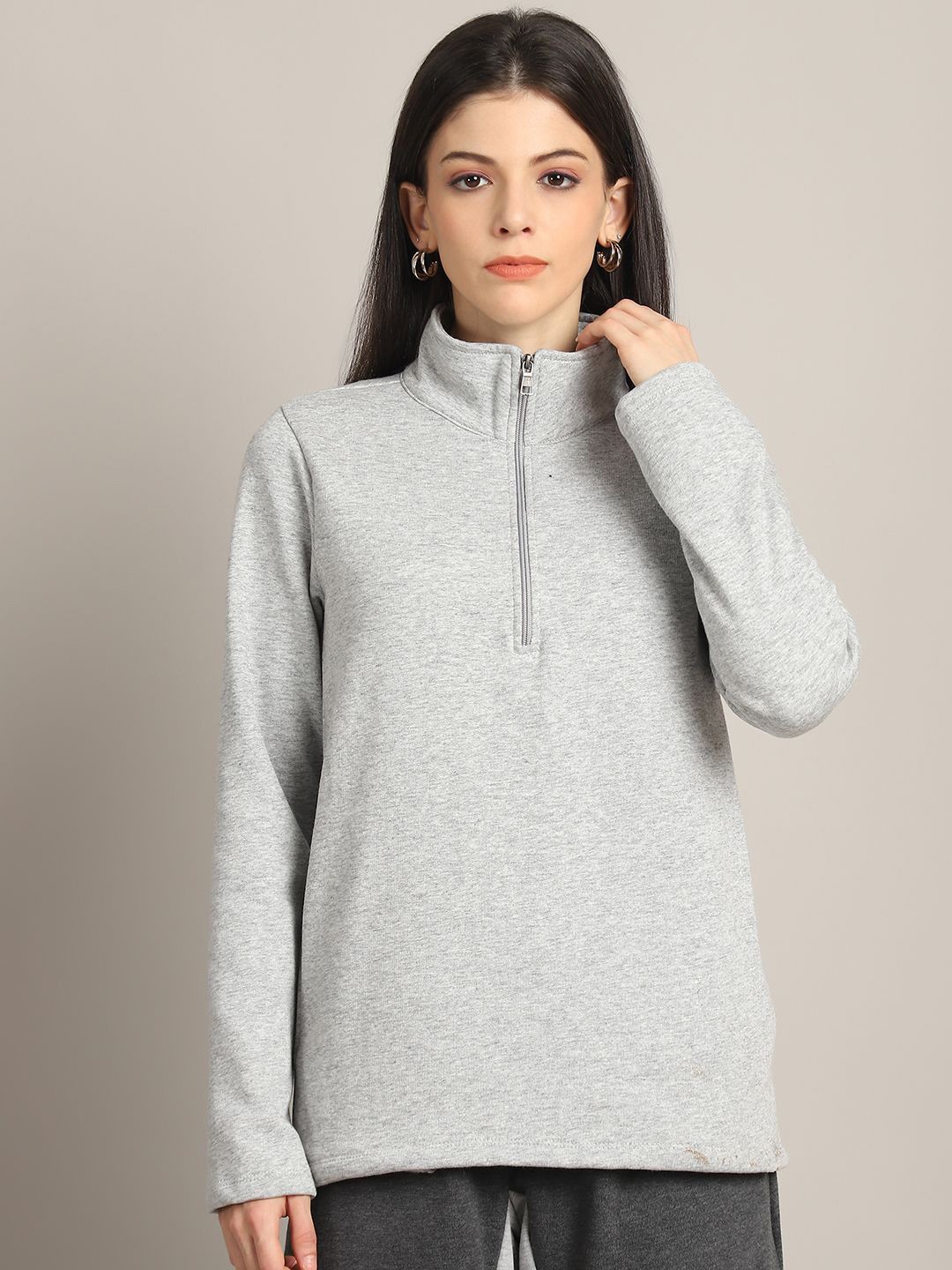 

Rute Women Cotton Long Sleeves Sweatshirt, Grey