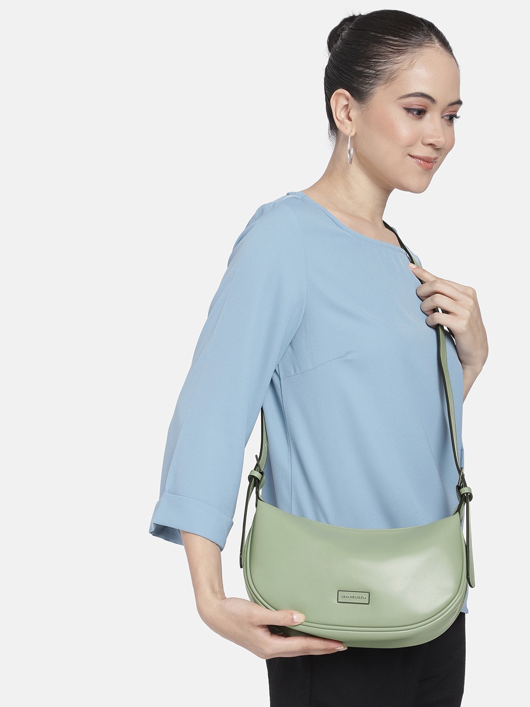 

Van Heusen Structured Sling Bag, Green