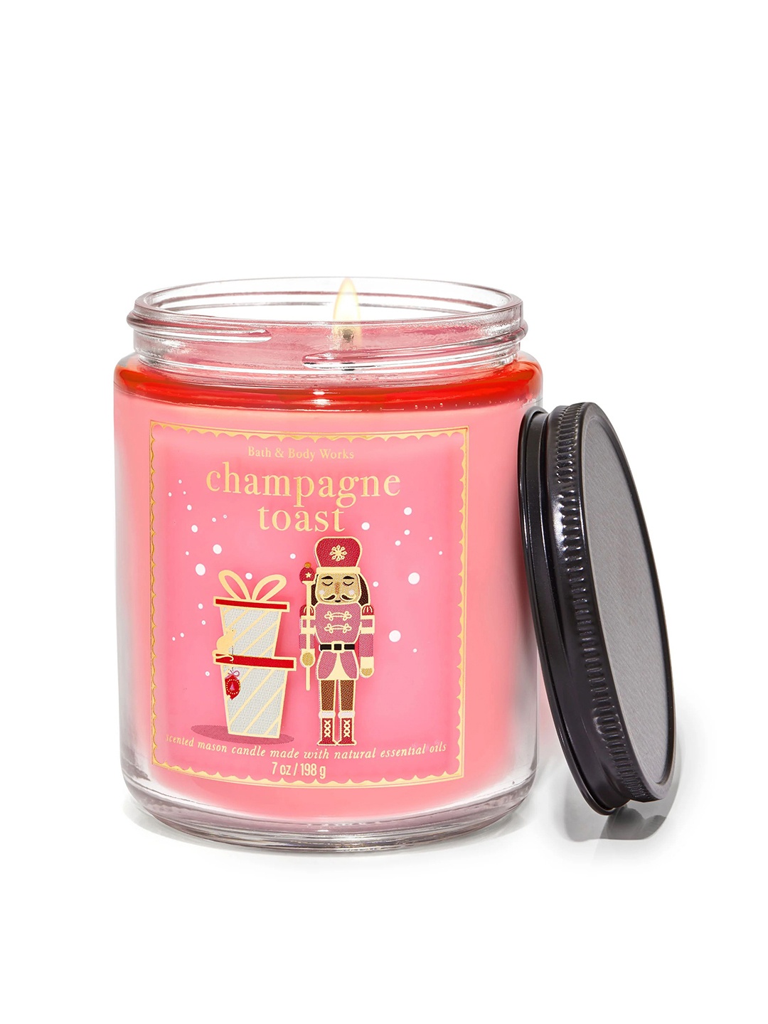 

Bath & Body Works Champagne Toast Mason Single Wick Candle - 227g, White