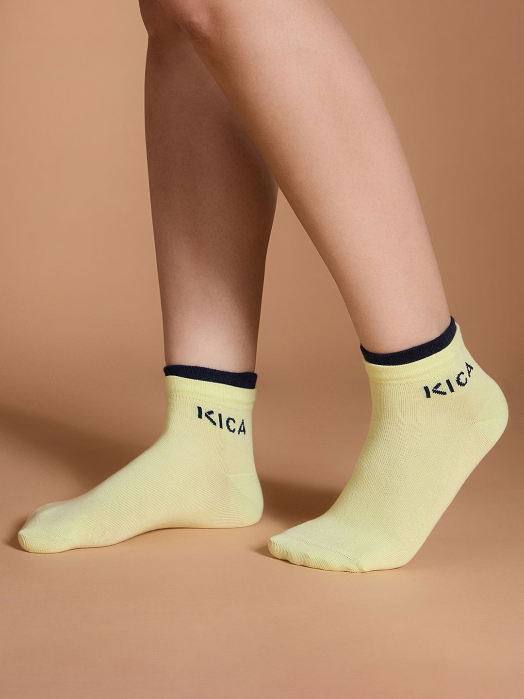 

KICA Women Pure Cotton Ankle Length Socks, Yellow