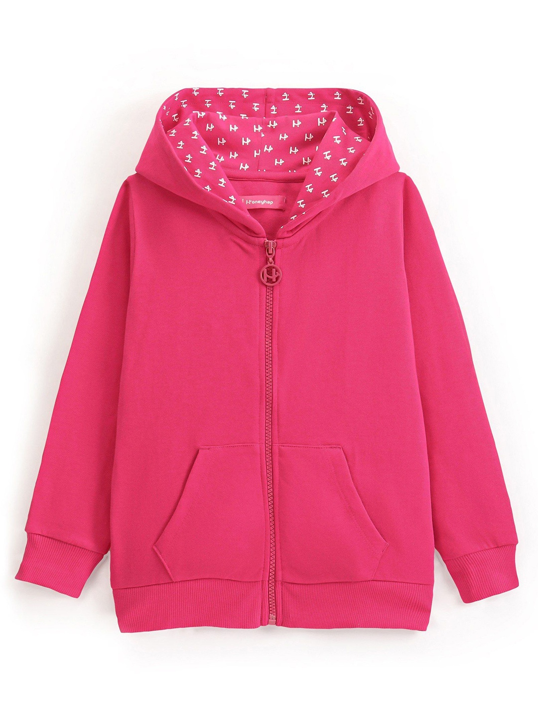 

Honeyhap Long Sleeves Hooded Sweatshirt, Pink