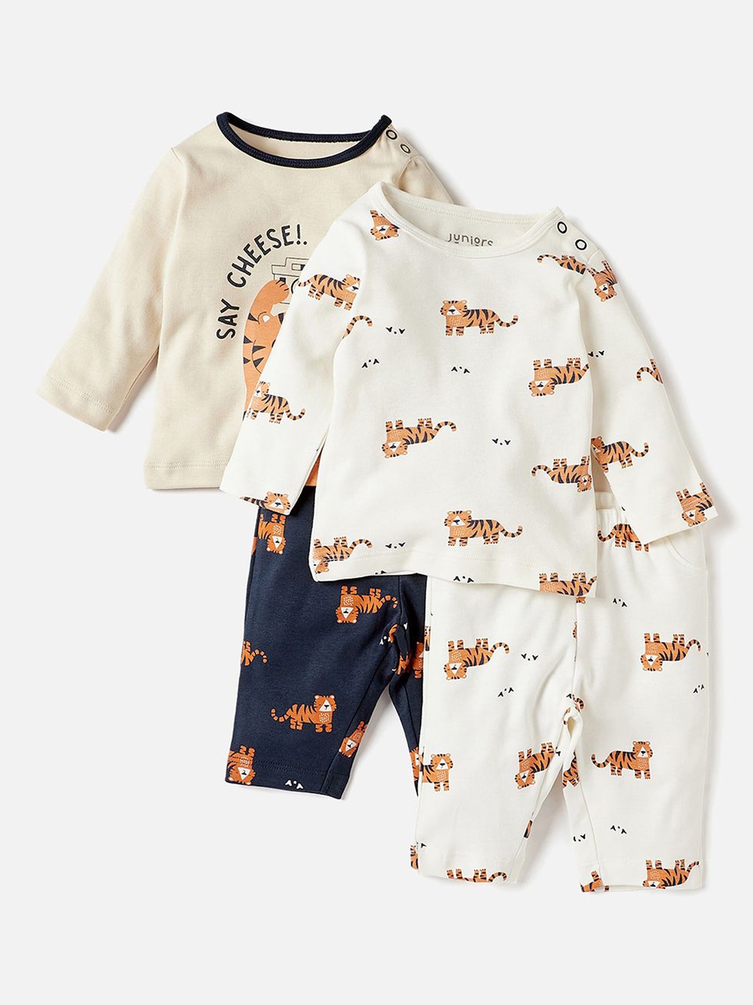 

Juniors by Babyshop Boys Pack Of 2 Printed Pure Cotton Night Suits, Blue