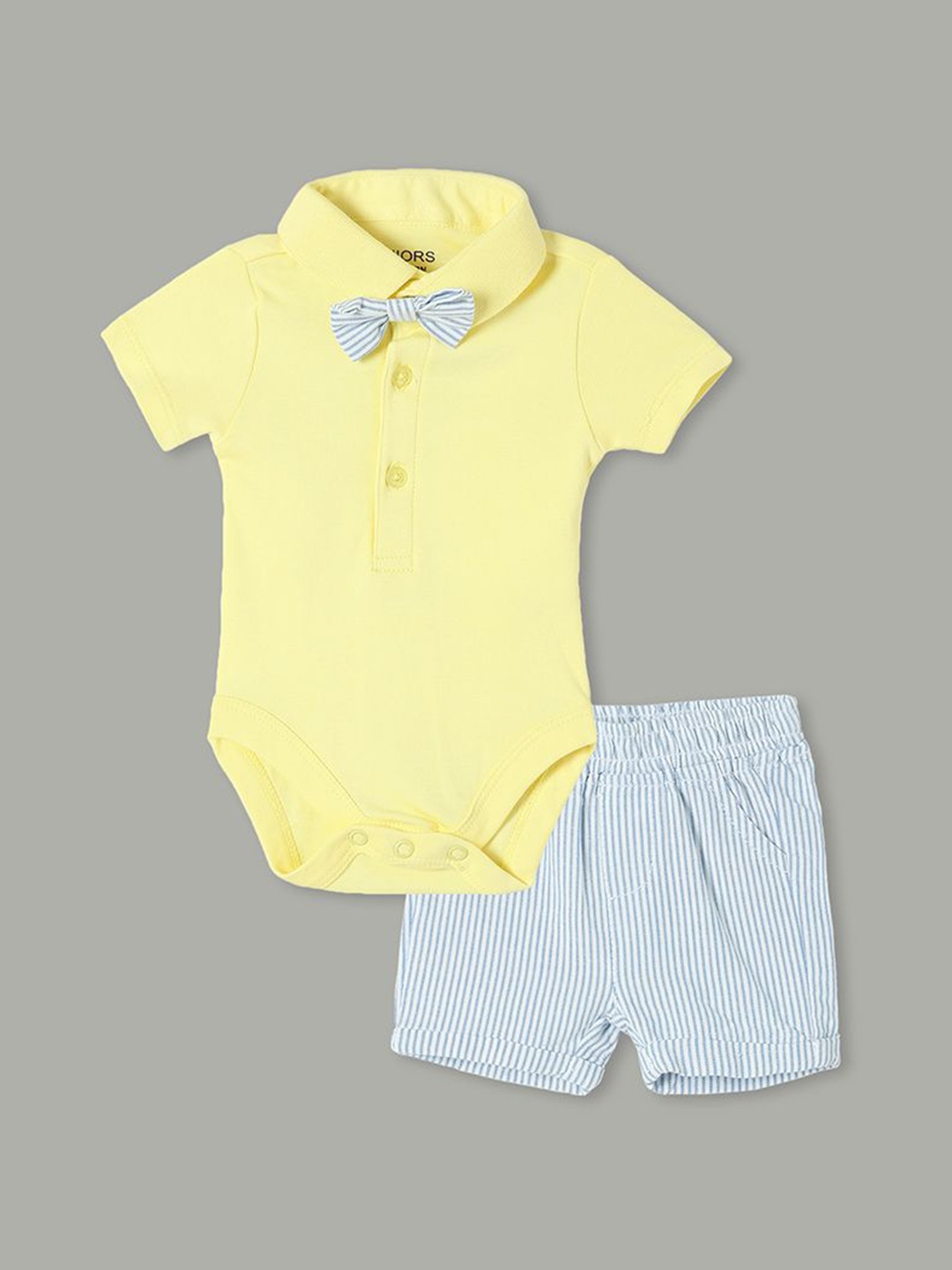 

Juniors by Lifestyle Boys Polo Collar Short Sleeves Pure Cotton T-Shirt With Shorts, Yellow