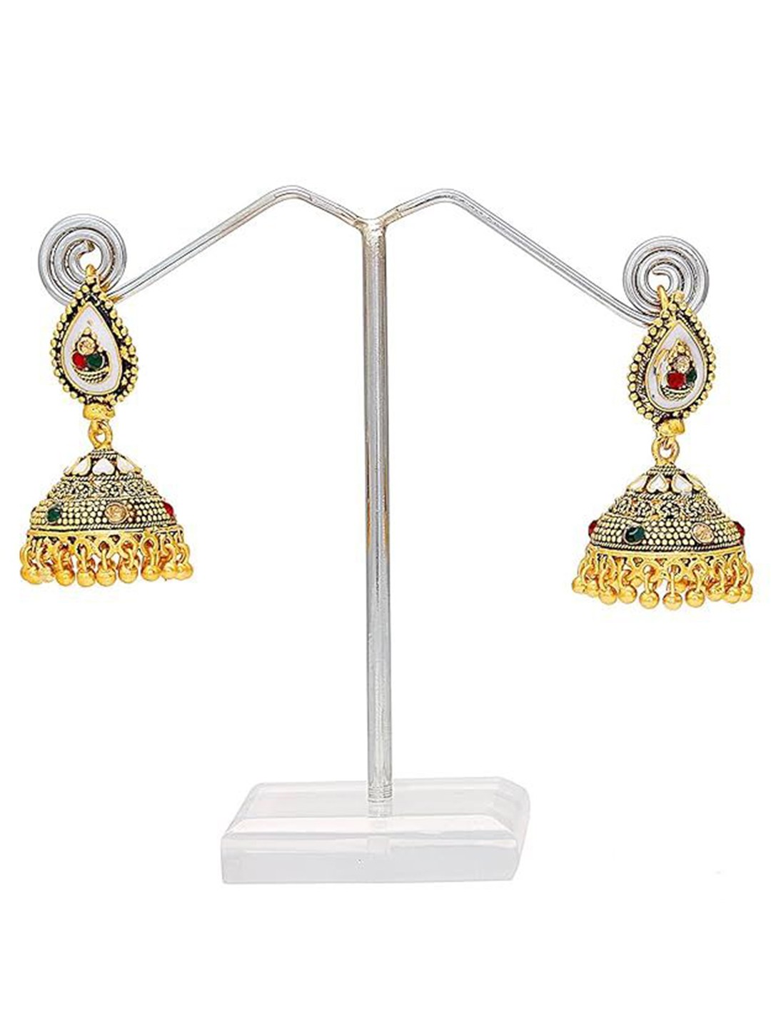

MEMOIR Gold-Plated Dome Shaped Antique Jhumkas