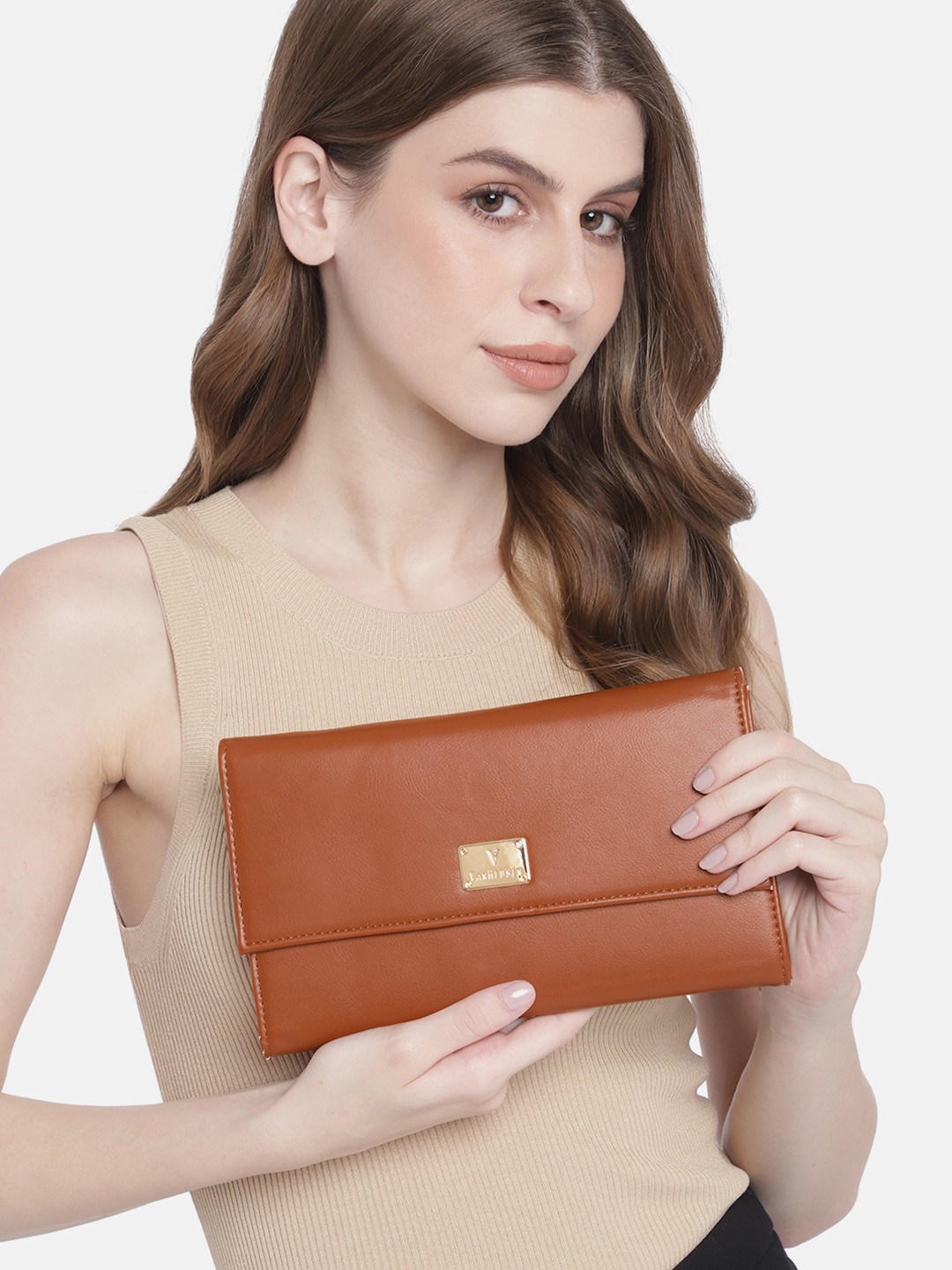 

Van Heusen Women Three Fold Wallet, Tan