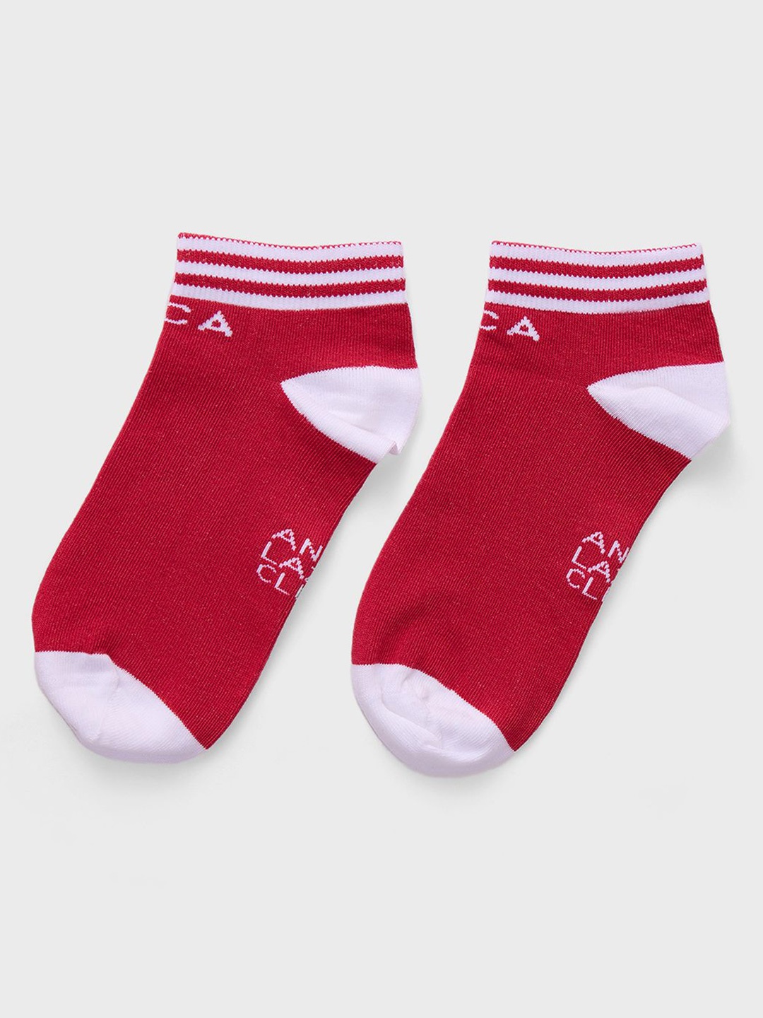 

KICA Women Printed Ankle-Length Cotton Socks, Red