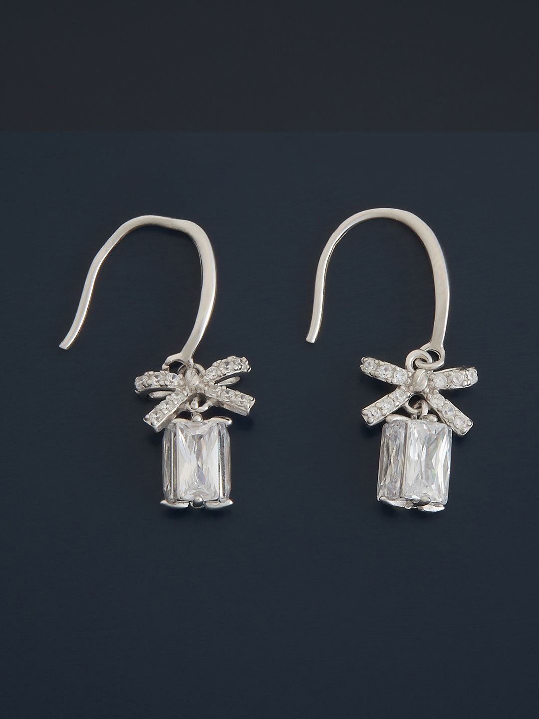 

Kushal's Fashion Jewellery Sterling Silver Zircon Rhodium-Plated Drop Earrings