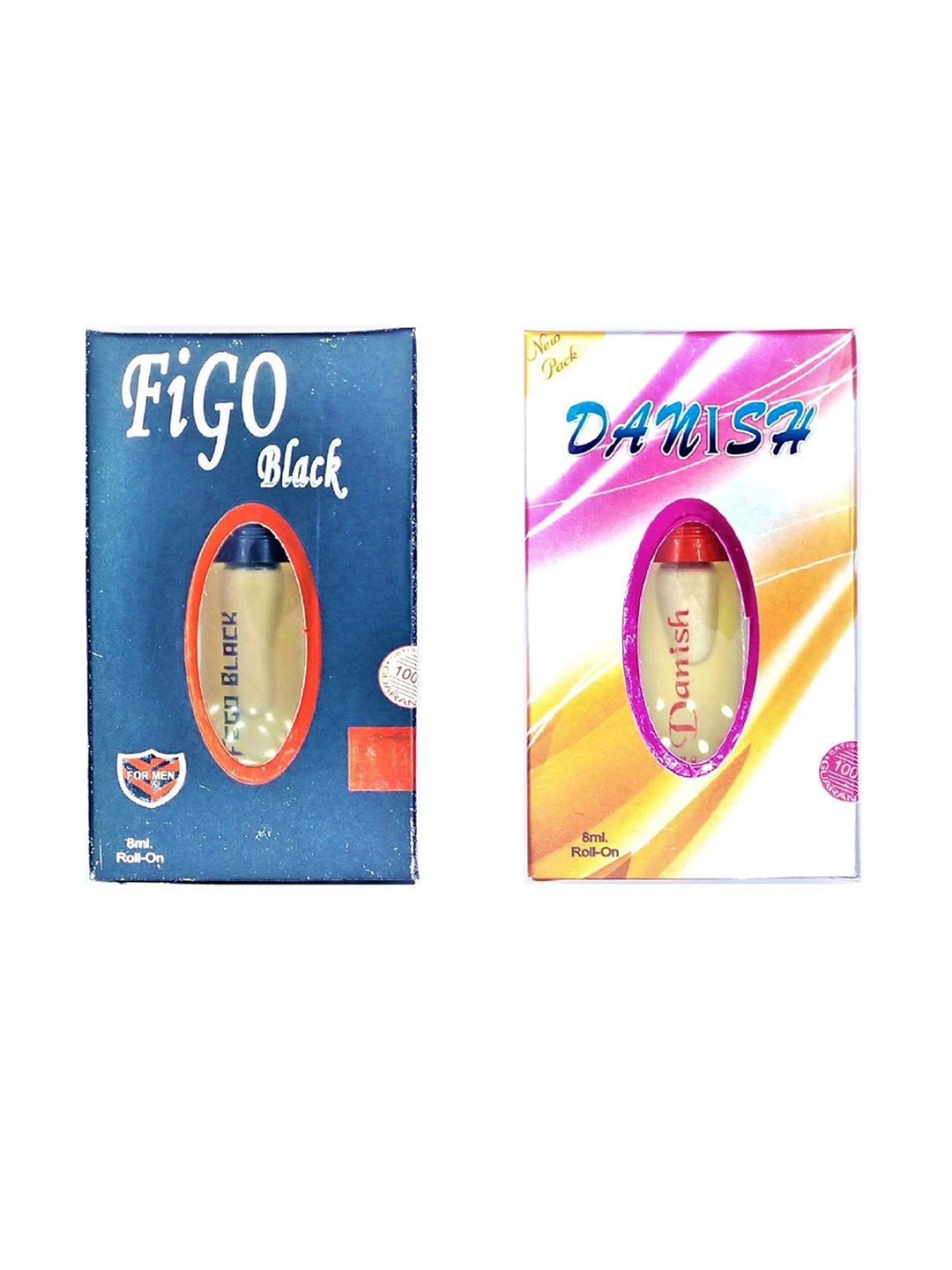 

RAVIOUR LIFESTYLE Set Of 2 Figo Black & Danish 100% Alcohol Free Roll On Attar - 8ml Each, Transparent