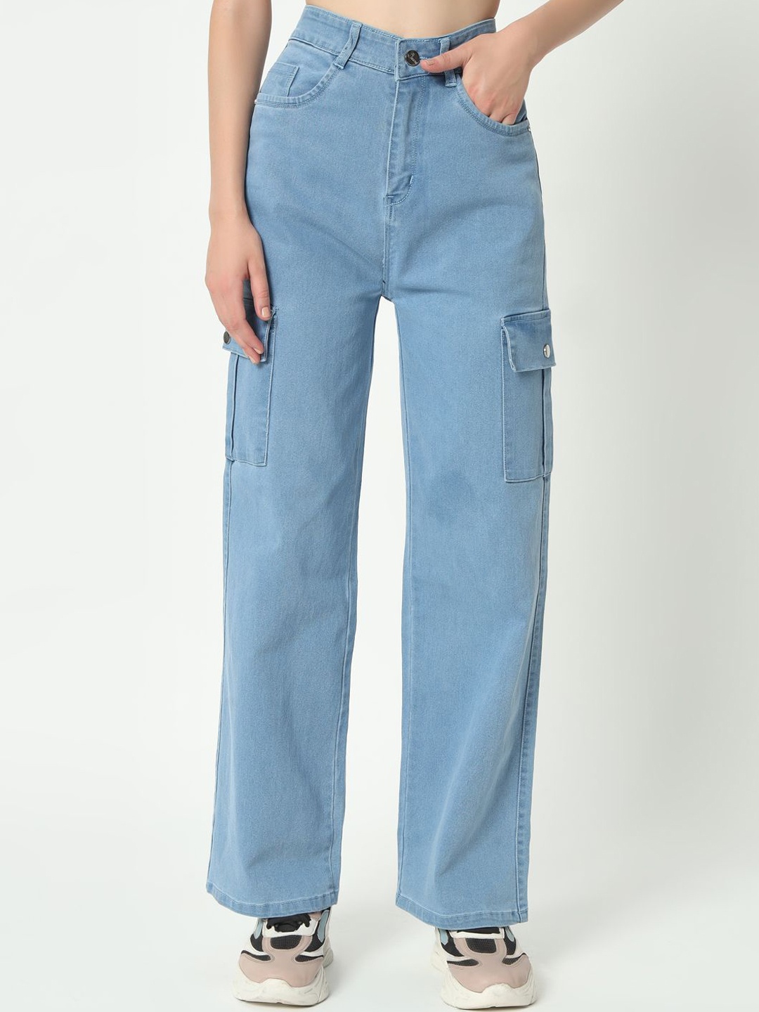 

M MODDY Women Jean Straight Fit High-Rise Stretchable Jeans, Blue