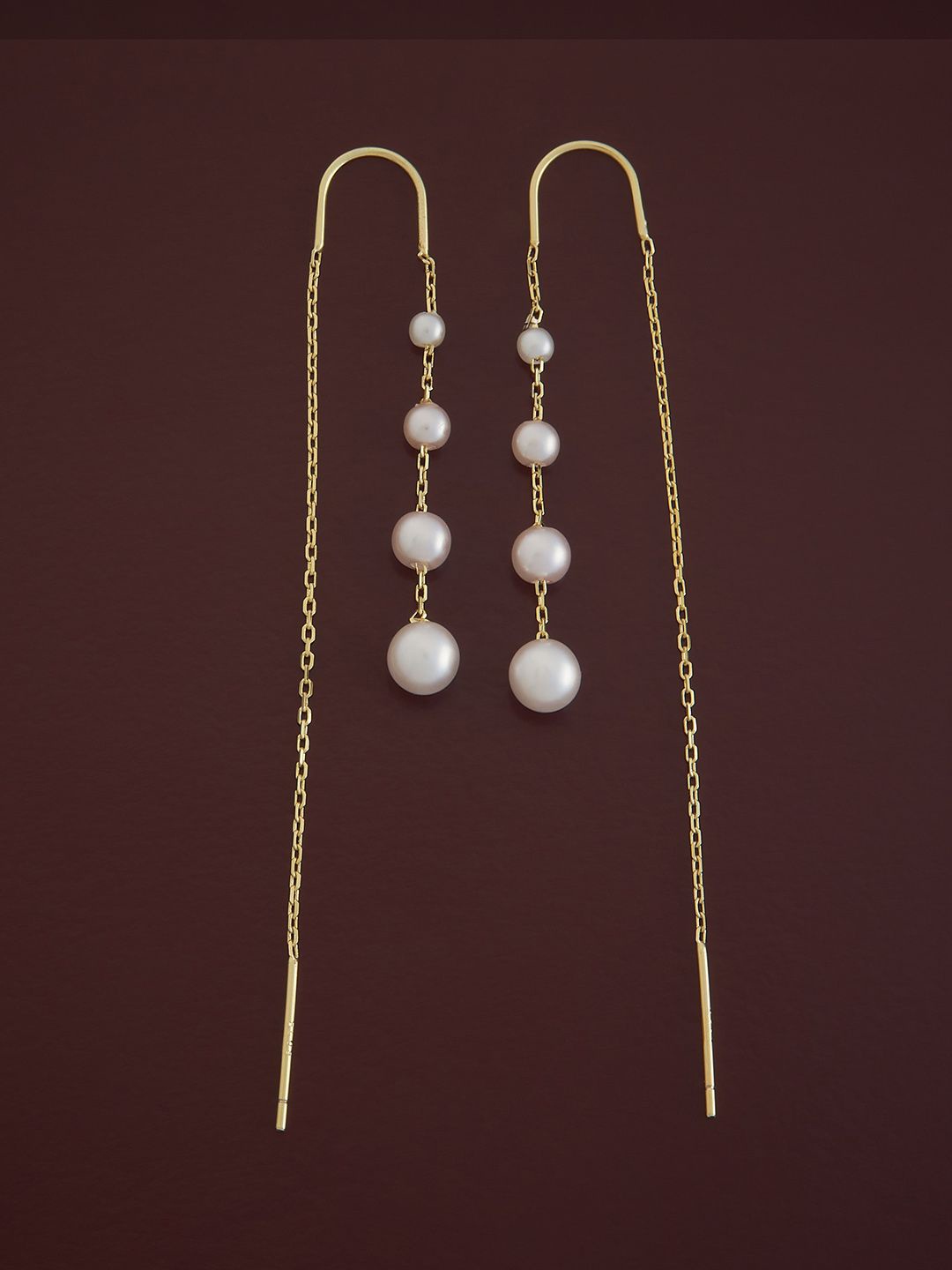 

Kushal's Fashion Jewellery 92.5 Sterling Silver Zircon Gold-Plated Drop Earrings