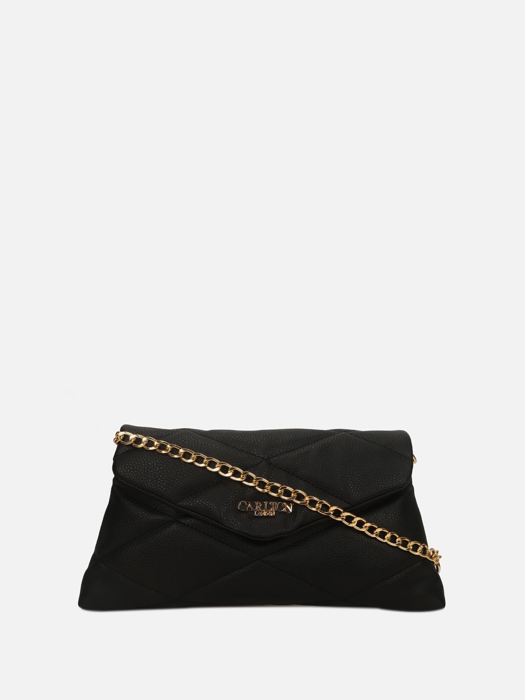 

Carlton London Textured Structured Quilted Handheld Bag, Black