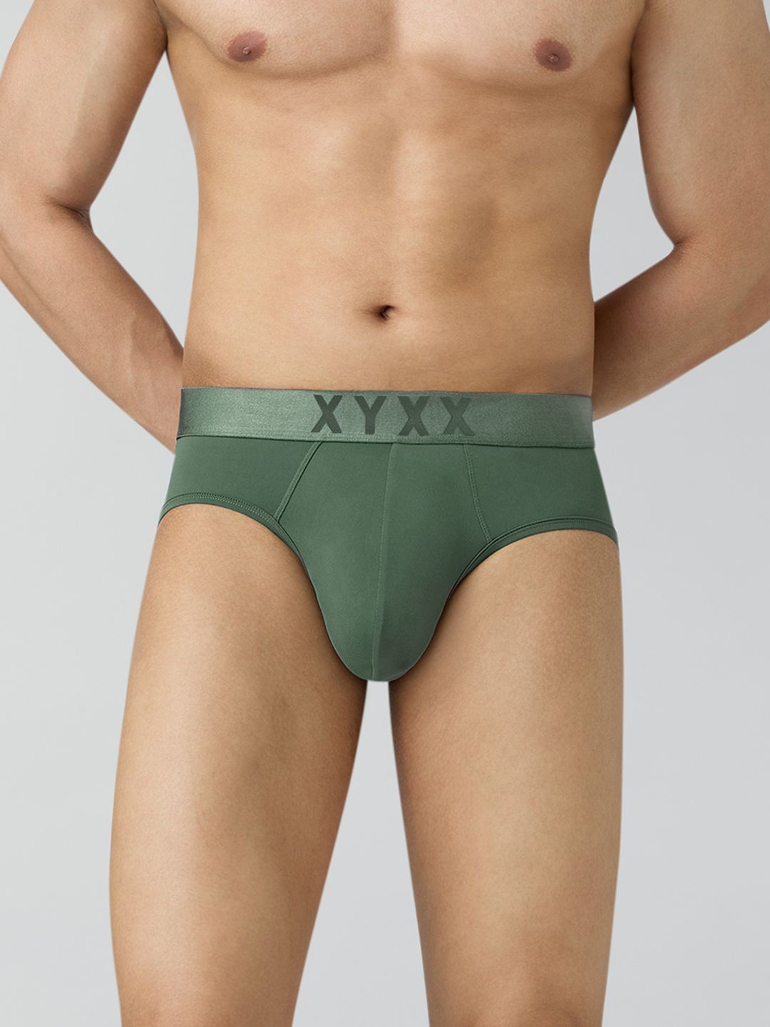 

XYXX Men Solid Rev Tactel Briefs Underwear, Green